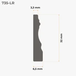 Weichsockelleiste, Sockelleiste Selbstklebend 32 mm, PVC, Retro Design, Flexibel - Weiß, 5 Meter