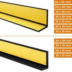 Winkelprofil Selbstklebend 20x20 mm, Hart/PVC Kantenschutzprofil, Winkelleiste für Kanten und Ecken - 100 cm, Dunkelblau