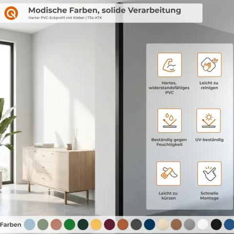 Winkelprofil Selbstklebend 20x20 mm, Hart/PVC Kantenschutzprofil, Winkelleiste für Kanten und Ecken - 100 cm, Hellgrün