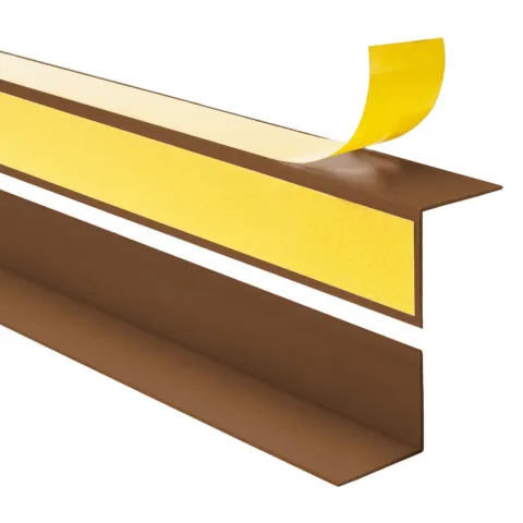 Winkelprofil Selbstklebend 40x40 mm, Hart-PVC Kantenschutzprofil, Winkelleiste für Innenecken - 100 cm, Braun