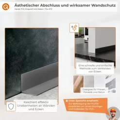 Winkelprofil Selbstklebend 40x40 mm, Hart-PVC Kantenschutzprofil, Winkelleiste für Innenecken - 100 cm, Braun