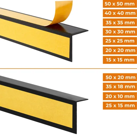 Winkelprofil Selbstklebend 40x40 mm, Hart-PVC Kantenschutzprofil, Winkelleiste für Innenecken - 100 cm, Braun