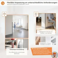 Winkelprofil Selbstklebend 27x27mm, PVC Kantenschutzprofil, Winkelleiste für Kanten und Ecken, Flexibel, L-Form - 165 cm, Silber