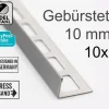 10x Edelstahl Fliesenschiene Winkelprofil L-Profil L250cm 10mm gebürstet