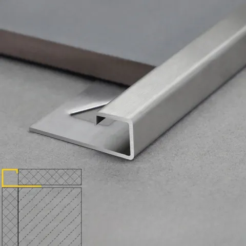 30x Quadrat Edelstahl Fliesenschiene Abschlussprofil L250cm 11mm gebürstet