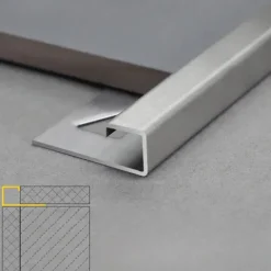 10x Quadrat Fliesenschiene Edelstahl Fliesenprofil L250cm 10mm gebürstet